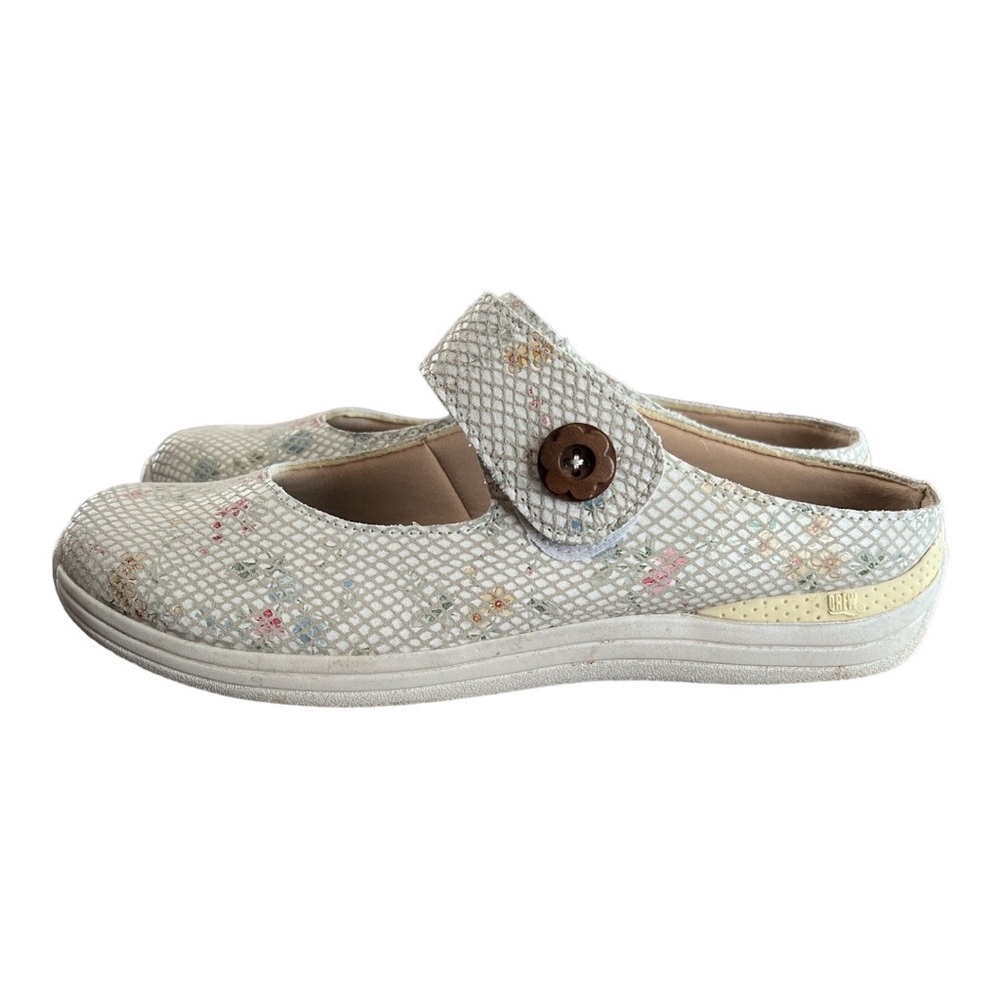 Drew Juniper Clogs Cream Multicolored Floral Snake‎ Skin Comfort Shoes Slip On